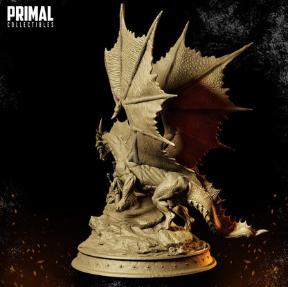 Mighty Dragon with Mage and Knight Diorama | Primal Collectibles | Compatible with D&D/AoS | Fantasy