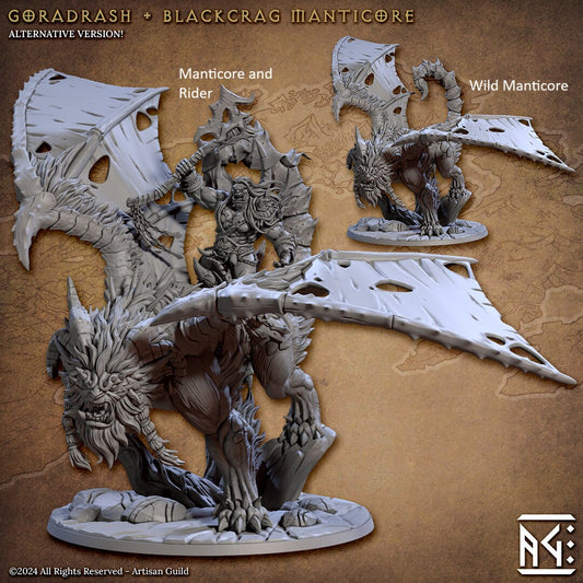 Orc Warchief on Manticore | Artisan Guild Miniatures | Compatible with D&D/AoS | Fantasy | Tabletop RPG