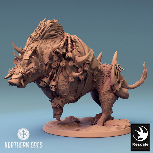 Boar Charge Saddled | Rescale Miniatures | Compatible with D&D/AoS | Fantasy | Tabletop RPG