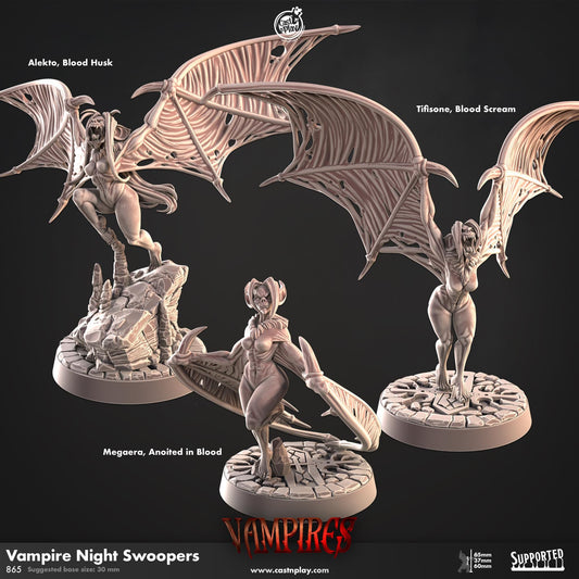 Vampire Night Swooper | CastnPlay Miniatures | Compatible with D&D/AoS | Fantasy | Tabletop RPG