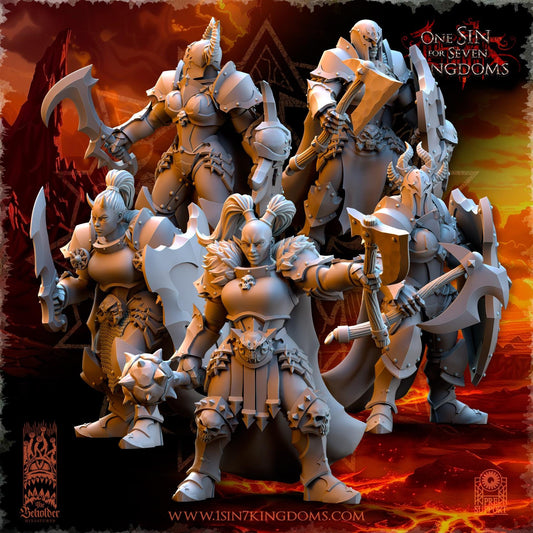 Realms of Mayhem Female Maidens | The Beholder Miniatures | Compatible with D&D/AoS | Fantasy | Tabletop RPG