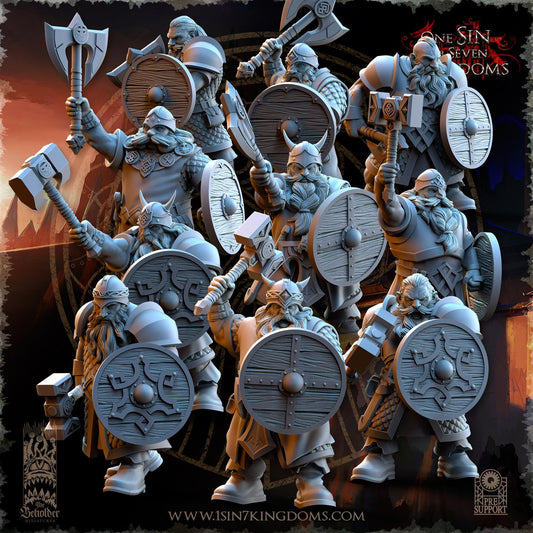 Dwarven Kingdoms Warriors Set | The Beholder Miniatures | Compatible with D&D/AoS | Fantasy | Tabletop RPG