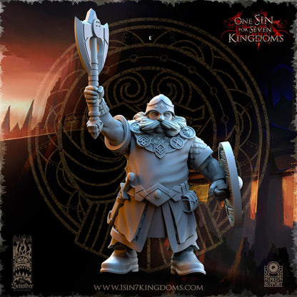 Dwarven Kingdoms Warrior | The Beholder Miniatures | Compatible with D&D/AoS | Fantasy | Tabletop RPG