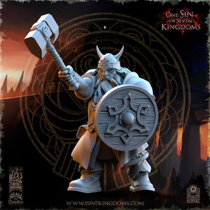Dwarven Kingdoms Warrior | The Beholder Miniatures | Compatible with D&D/AoS | Fantasy | Tabletop RPG