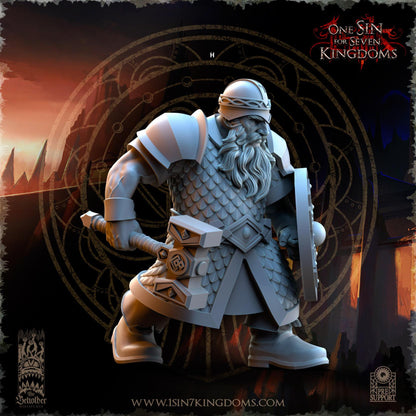Dwarven Kingdoms Warrior | The Beholder Miniatures | Compatible with D&D/AoS | Fantasy | Tabletop RPG