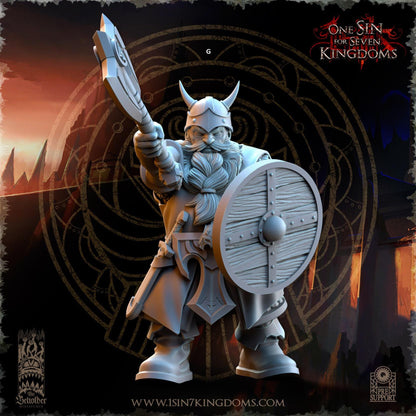 Dwarven Kingdoms Warrior | The Beholder Miniatures | Compatible with D&D/AoS | Fantasy | Tabletop RPG