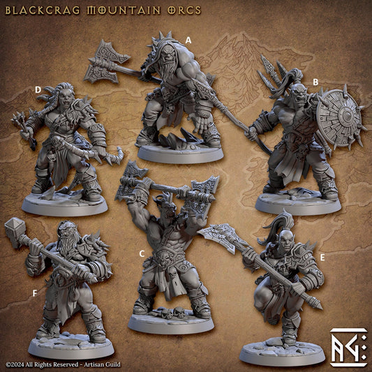 Mountain Orc Fighters | Artisan Guild Miniatures | Compatible with D&D/AoS | Fantasy | Tabletop RPG