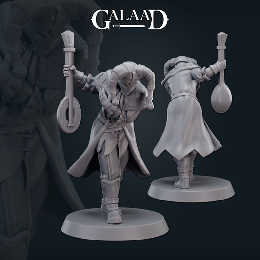 Royal Court Jester Bard | Galaad Miniatures | Compatible with D&D/AoS | Fantasy | Tabletop RPG