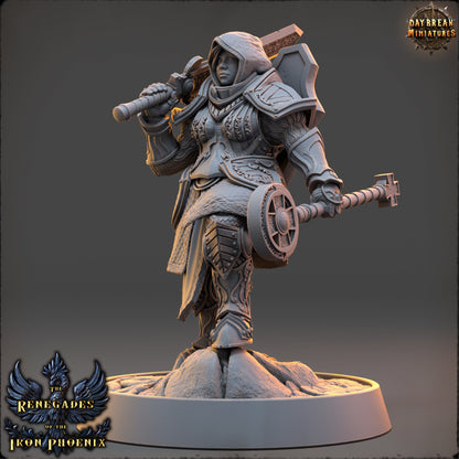 Female Battle Mage Elodie | DayBreak Miniatures | Compatible with D&D/AOS | Fantasy | Tabletop
