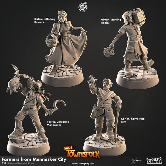 Farmers from Mennesker City | CastnPlay | Compatible with D&D/AoS | Fantasy | Tabletop RPG