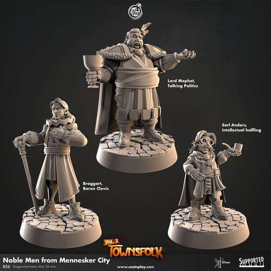 Noble Men from Mennesker City | CastnPlay | Compatible with D&D/AoS | Fantasy | Tabletop RPG
