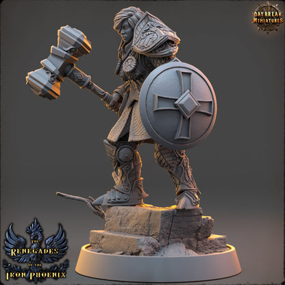 Female Paladin Knight Baronne | DayBreak Miniatures | Compatible with D&D/AOS | Fantasy | Tabletop