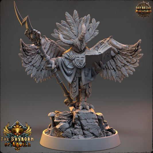 Owlkin Mage Derment | DayBreak Miniatures | Compatible with D&D/AOS | Fantasy | Tabletop