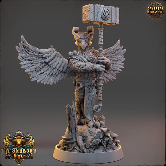 Birdfolk Knight Enok | DayBreak Miniatures | Compatible with D&D/AOS | Fantasy | Tabletop