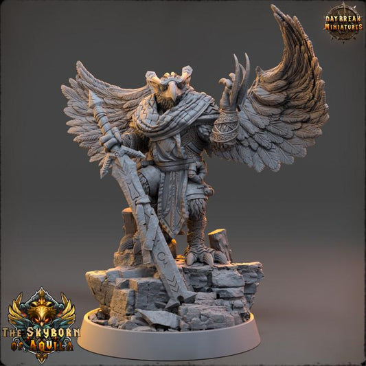Birdfolk Warrior Feero | DayBreak Miniatures | Compatible with D&D/AOS | Fantasy | Tabletop