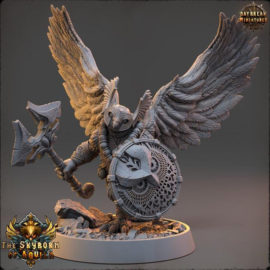 Owlkin Knight Genzel | DayBreak Miniatures | Compatible with D&D/AOS | Fantasy | Tabletop