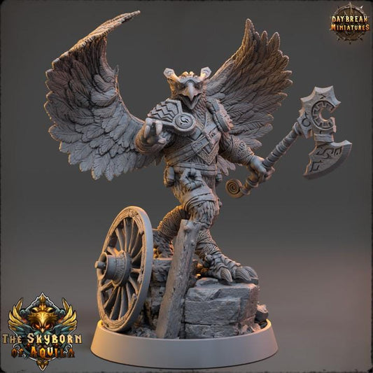 Birdfolk Fighter Airo | DayBreak Miniatures | Compatible with D&D/AOS | Fantasy | Tabletop