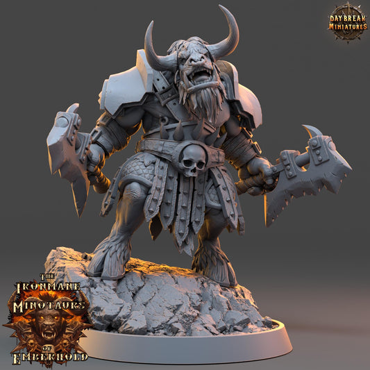 Minotaur Warrior Kharnus | DayBreak Miniatures | Two Handed Weapons | Compatible with D&D/AOS | Fantasy | Tabletop RPG