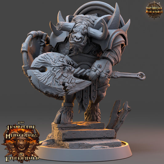 Minotaur Paladin Tharn | DayBreak Miniatures | Two Handed Weapons | Compatible with D&D/AOS | Fantasy | Tabletop RPG