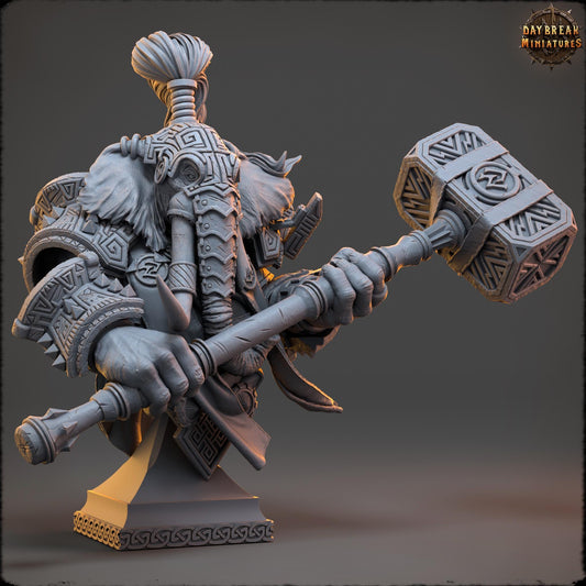 Loxodon Ugro Bust | DayBreak Miniatures | Compatible with D&D/AOS | Fantasy | Tabletop