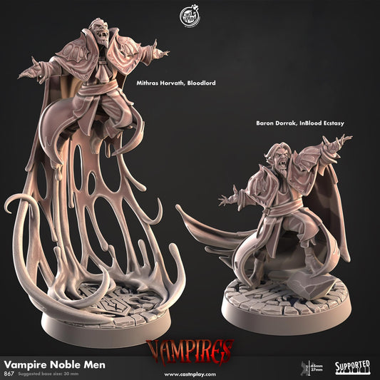 Vampire Noble Men | CastnPlay Miniatures | Compatible with D&D/AoS | Fantasy | Tabletop RPG