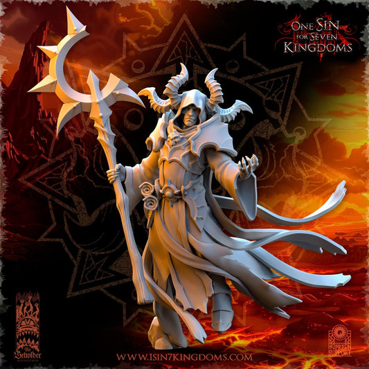 Realms of Mayhem Nihilgaard Dark Sorcerer | The Beholder Miniatures | Compatible with D&D/AoS | Fantasy | Tabletop RPG