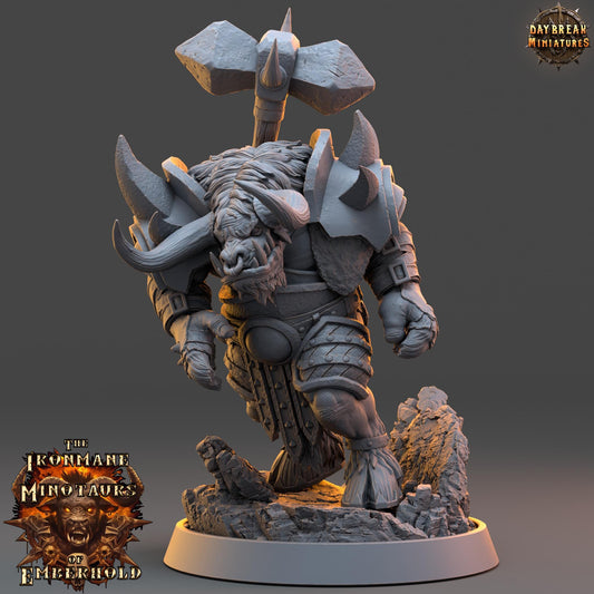 Minotaur Fighter Brakthar | DayBreak Miniatures | Two Handed Weapons | Compatible with D&D/AOS | Fantasy | Tabletop RPG