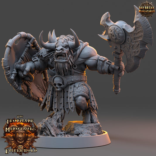 Minotaur Warrior Garruk | DayBreak Miniatures | Two Handed Weapons | Compatible with D&D/AOS | Fantasy | Tabletop RPG