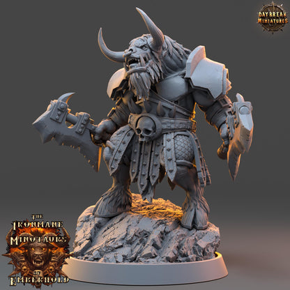 Minotaur Warrior Kharnus | DayBreak Miniatures | Two Handed Weapons | Compatible with D&D/AOS | Fantasy | Tabletop RPG