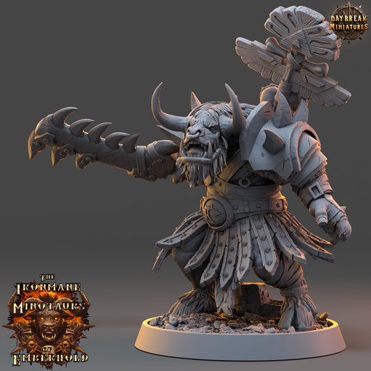 Minotaur Shaman Tarnok | DayBreak Miniatures | Two Handed Weapons | Compatible with D&D/AOS | Fantasy | Tabletop RPG