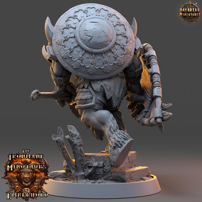 Minotaur Paladin Tharn | DayBreak Miniatures | Two Handed Weapons | Compatible with D&D/AOS | Fantasy | Tabletop RPG