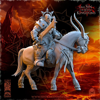 Realms of Mayhem Barbarian Rider Command Group Warband Set | The Beholder Miniatures | Compatible with D&D/AoS | Fantasy | Tabletop RPG