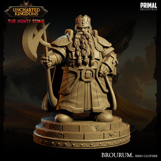 Dwarf King Brourum | Primal Collectibles | Compatible with D&D/AoS | Fantasy