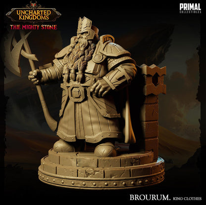 Dwarf King Brourum | Primal Collectibles | Compatible with D&D/AoS | Fantasy