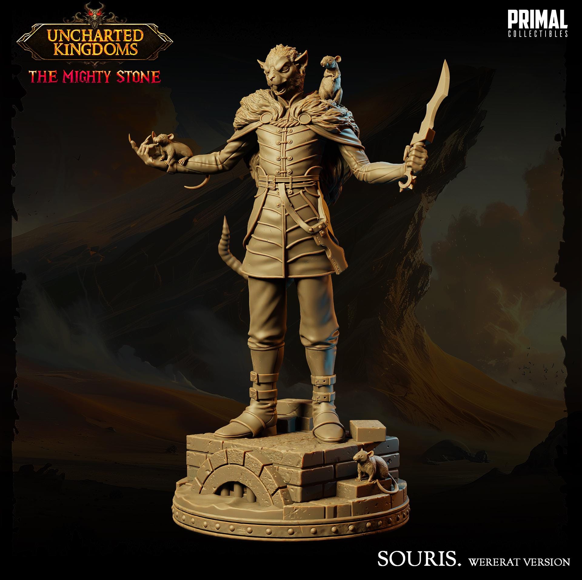 Wererat Ratman Souris | Primal Collectibles | Compatible with D&D/AoS | Fantasy