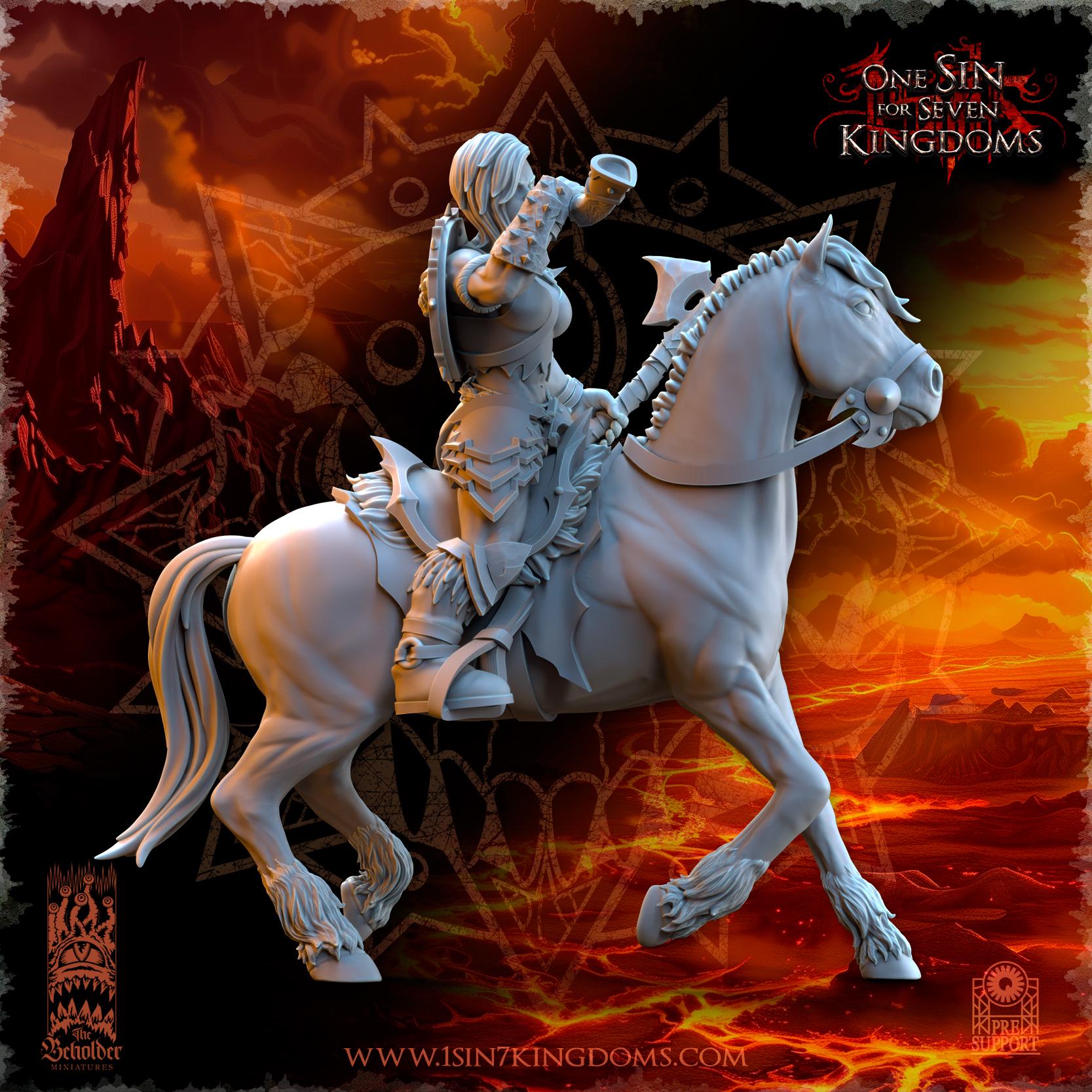 Realms of Mayhem Barbarian Rider Command Group Warband Set | The Beholder Miniatures | Compatible with D&D/AoS | Fantasy | Tabletop RPG