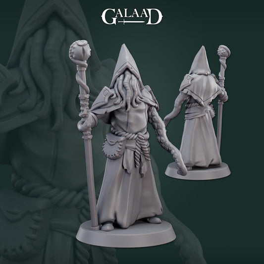 Cephalid Cultist Mage | Galaad Miniatures | Compatible with D&D/AoS | Fantasy | Tabletop RPG