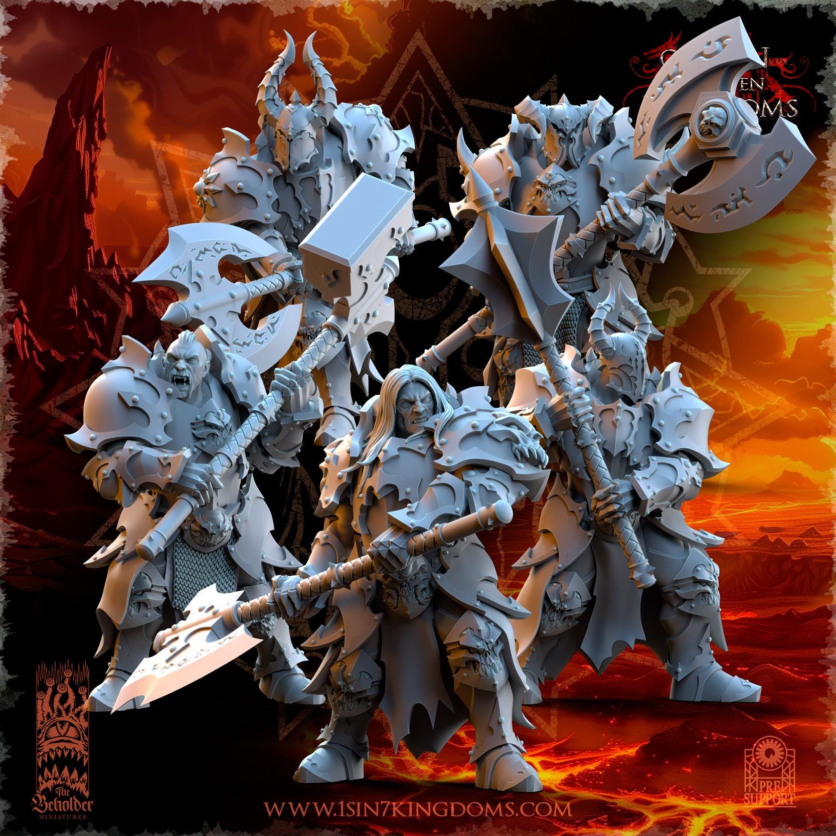 Realms of Mayhem Ascended Knights | The Beholder Miniatures | Compatible with D&D/AoS | Fantasy | Tabletop RPG