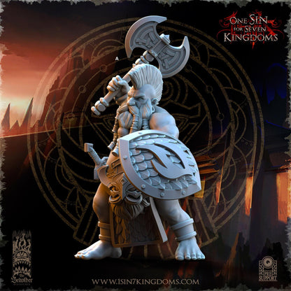 Dwarven Kingdoms Molten Core Slayers with Axe and Shield | The Beholder Miniatures | Compatible with D&D/AoS | Fantasy | Tabletop RPG