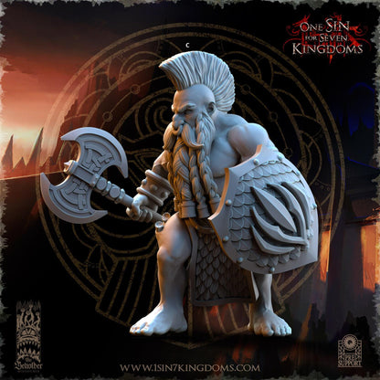 Dwarven Kingdoms Molten Core Slayers with Axe and Shield | The Beholder Miniatures | Compatible with D&D/AoS | Fantasy | Tabletop RPG