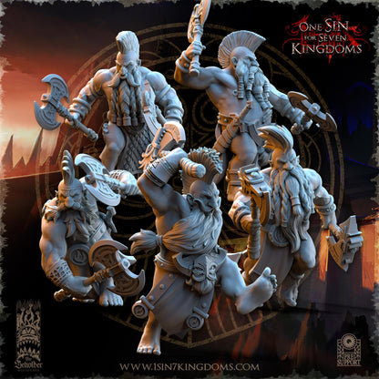 Dwarven Kingdoms Molten Core Slayers with Dual Axes | The Beholder Miniatures | Compatible with D&D/AoS | Fantasy | Tabletop RPG