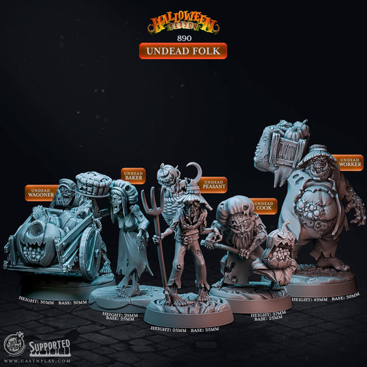 Undead Folk | CastnPlay | Compatible with D&D/AoS | Fantasy | Tabletop RPG