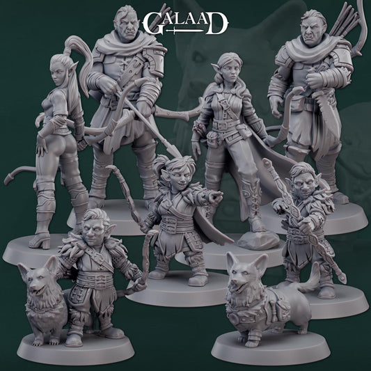 Ranger Warband | Galaad Miniatures | Compatible with D&D/AoS | Fantasy | Tabletop RPG