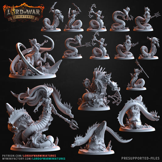 Naga Warband | Lord of War Miniatures | Compatible with D&D/AoS | Fantasy | Tabletop RPG