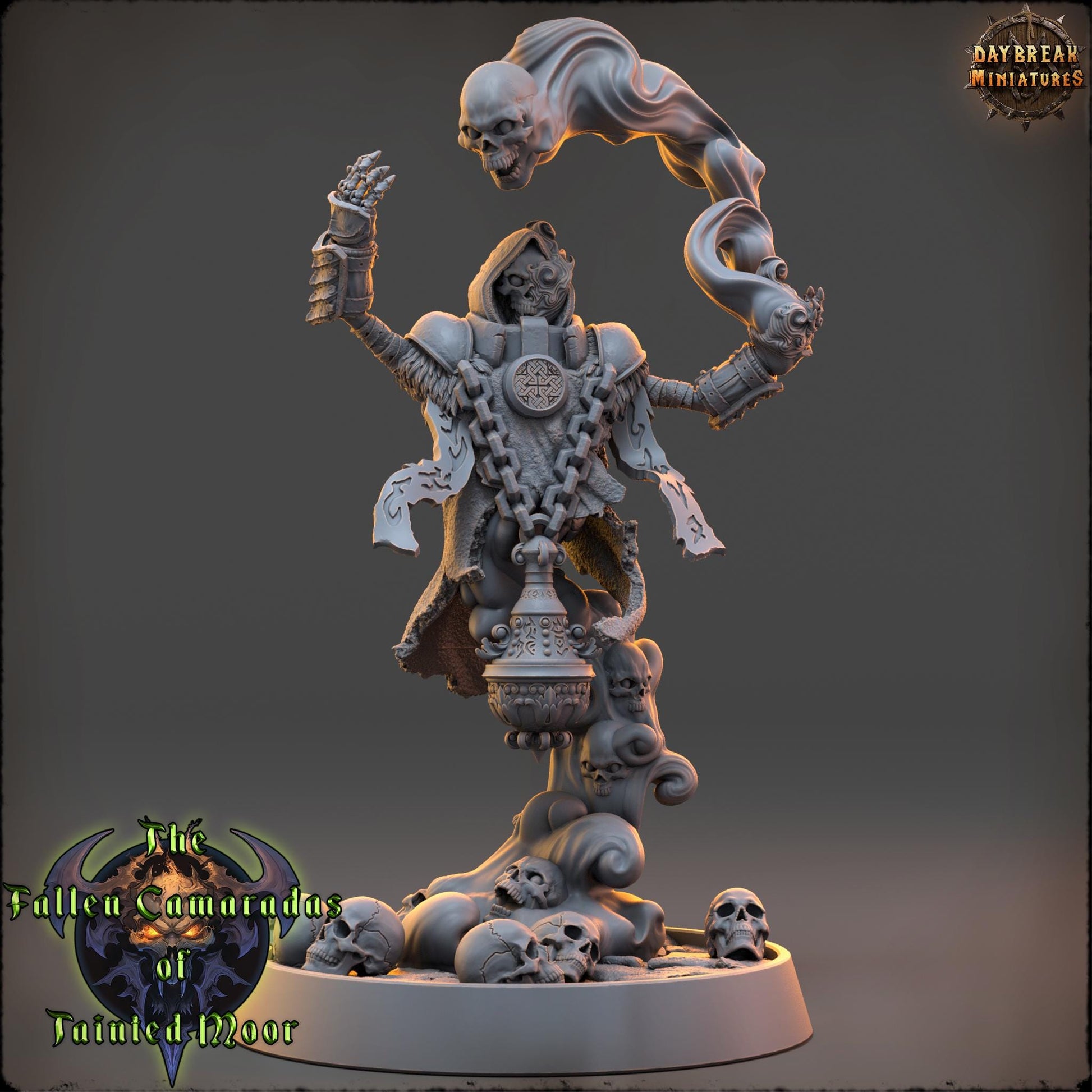 Undead Skeleton Darkcaster Malvenom | DayBreak Miniatures | Compatible with D&D/AOS | Fantasy | Tabletop
