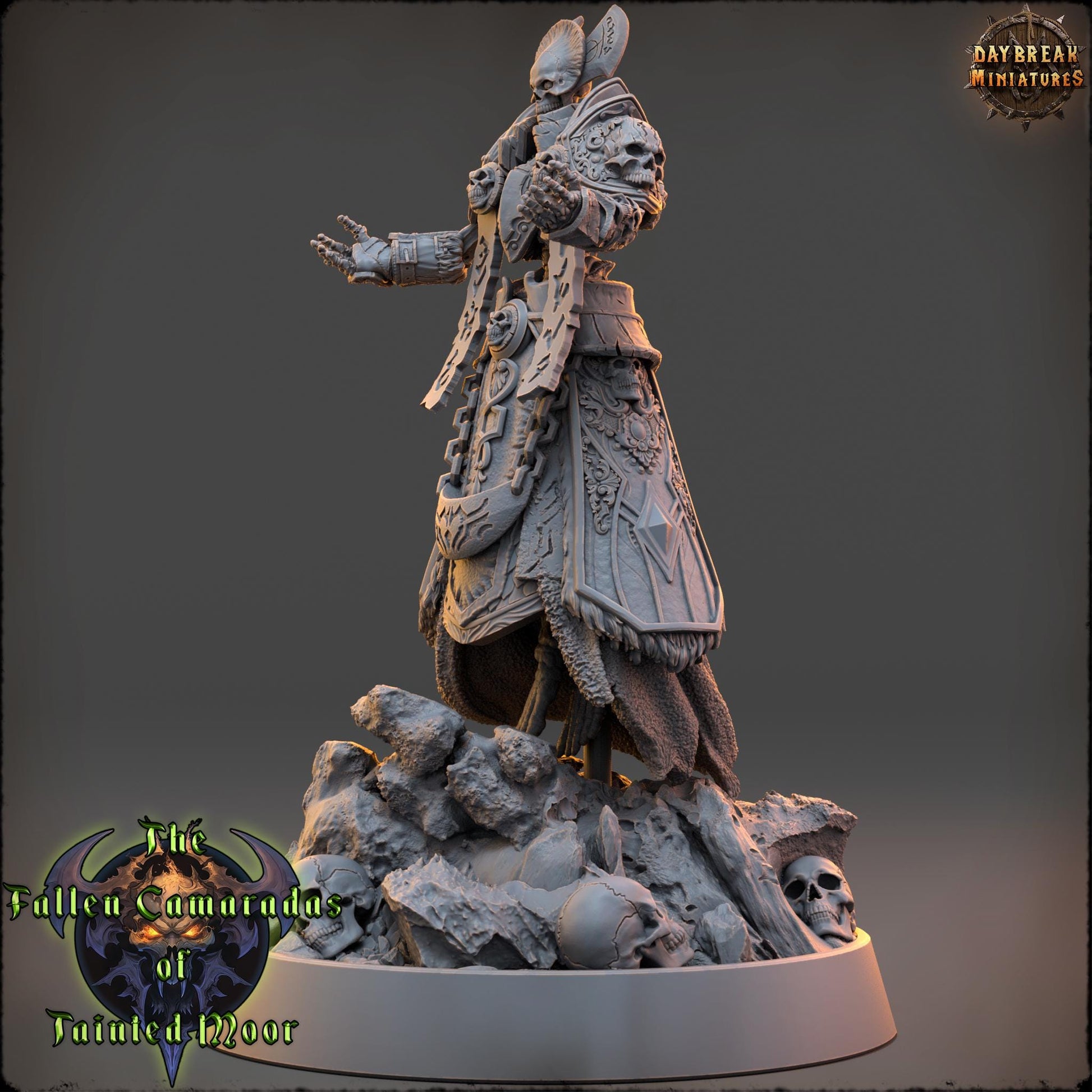 Undead Skeleton Death Priest | DayBreak Miniatures | Compatible with D&D/AOS | Fantasy | Tabletop