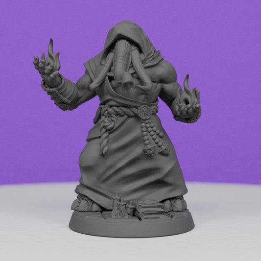 Ivory Priest Casting Magic Flames | Artisan Guild Miniatures | Compatible with D&D/AoS | Fantasy | Tabletop RPG