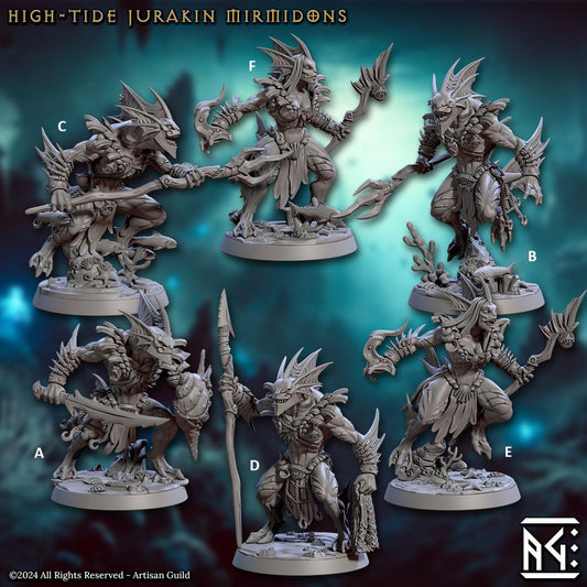 Mirmidon High Tide Jurakin | Artisan Guild Miniatures | Compatible with D&D/AoS | Fantasy | Tabletop RPG