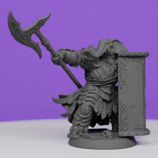 Ivory Sentinel with Halberd and Shield | Artisan Guild Miniatures | Compatible with D&D/AoS | Fantasy | Tabletop RPG