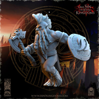 Dwarven Kingdoms Molten Core Slayers with Axe and Shield | The Beholder Miniatures | Compatible with D&D/AoS | Fantasy | Tabletop RPG